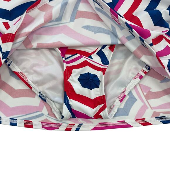 NWT Lands' End Umbrella Print Swim Skirt Pink Red Navy Womens 4 - Picture 3 of 7